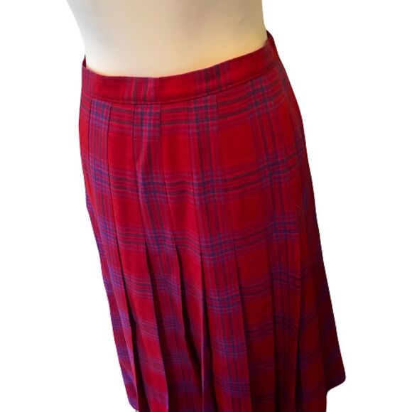 Pendleton Vintage Red, Blue and Purple Plaid Wool Pleated Skirt | EUC |Size 12 - Picture 6 of 8